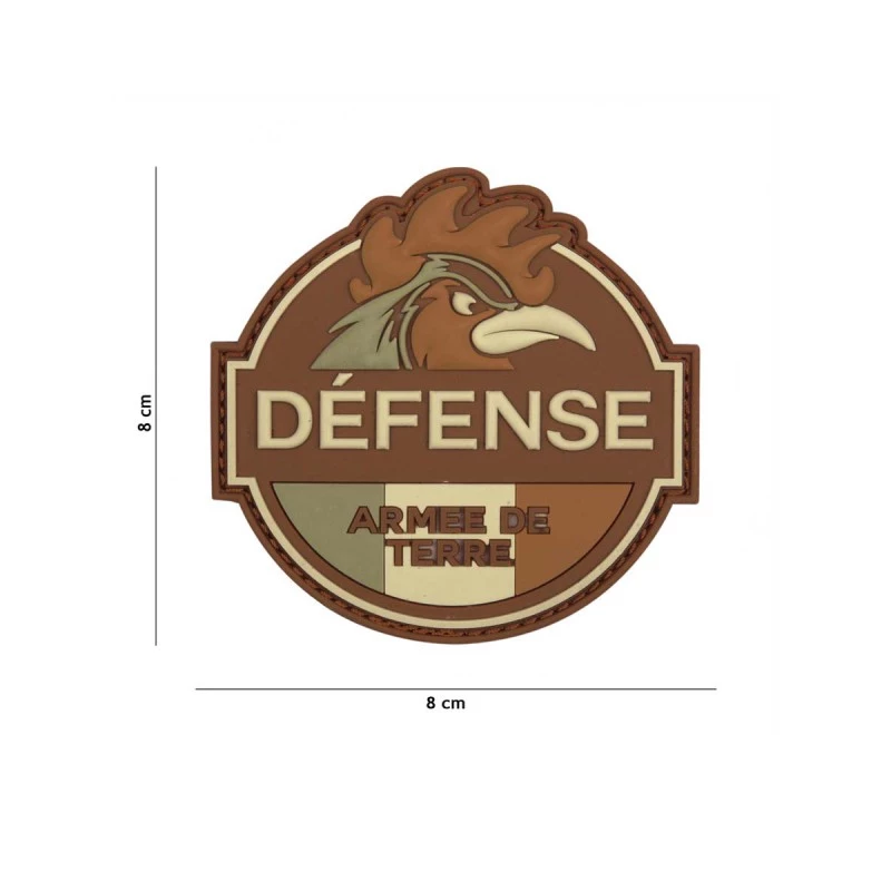 PATCH / ECUSSON 3D PVC SCRATCH DEFENSE ARMEE DE TERRE FRANCE MARRON -  Ecussons - Patch Airsoft (5436975)